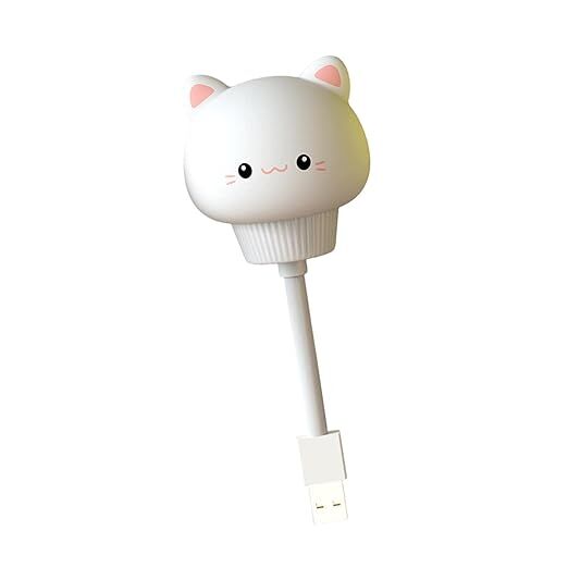 Noćna lampa za dečiju sobu Maca, USB, Bela