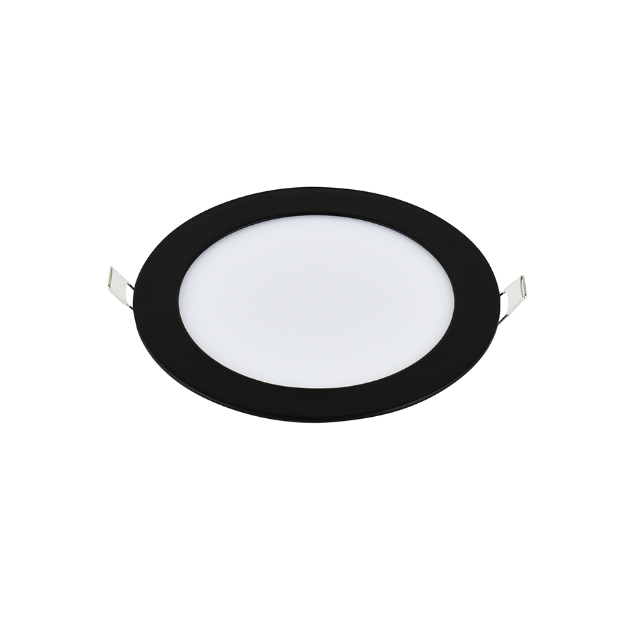 E-LIGHT LED Ugradni panel, Okrugli, 12W, 6500K, Crni