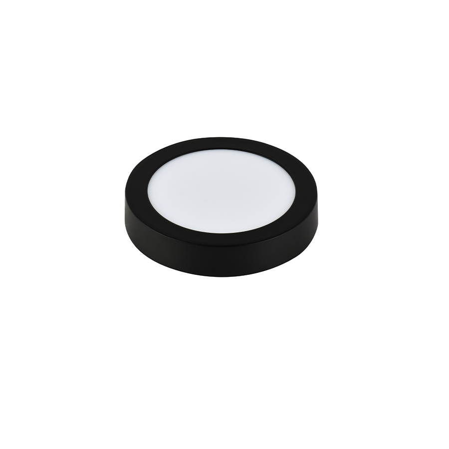 E-LIGHT LED Nadgradni panel, Okrugli, 12W, 6500K, Crni