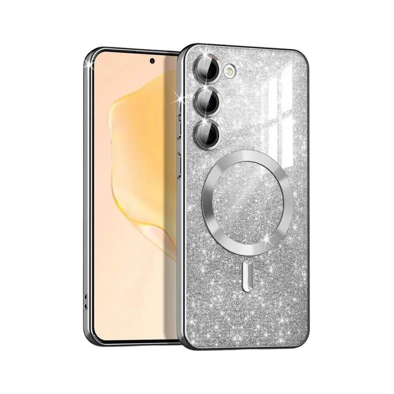 Maska za mobilni telefon Samsung A56, MagSafe, Glitter, Srebrna boja