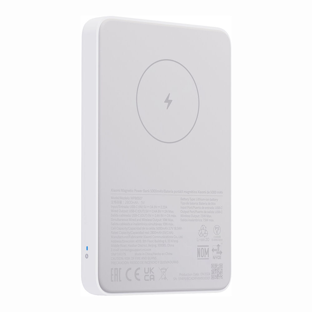 Xiaomi powerbank Magnetic 5000 mAh, sivi