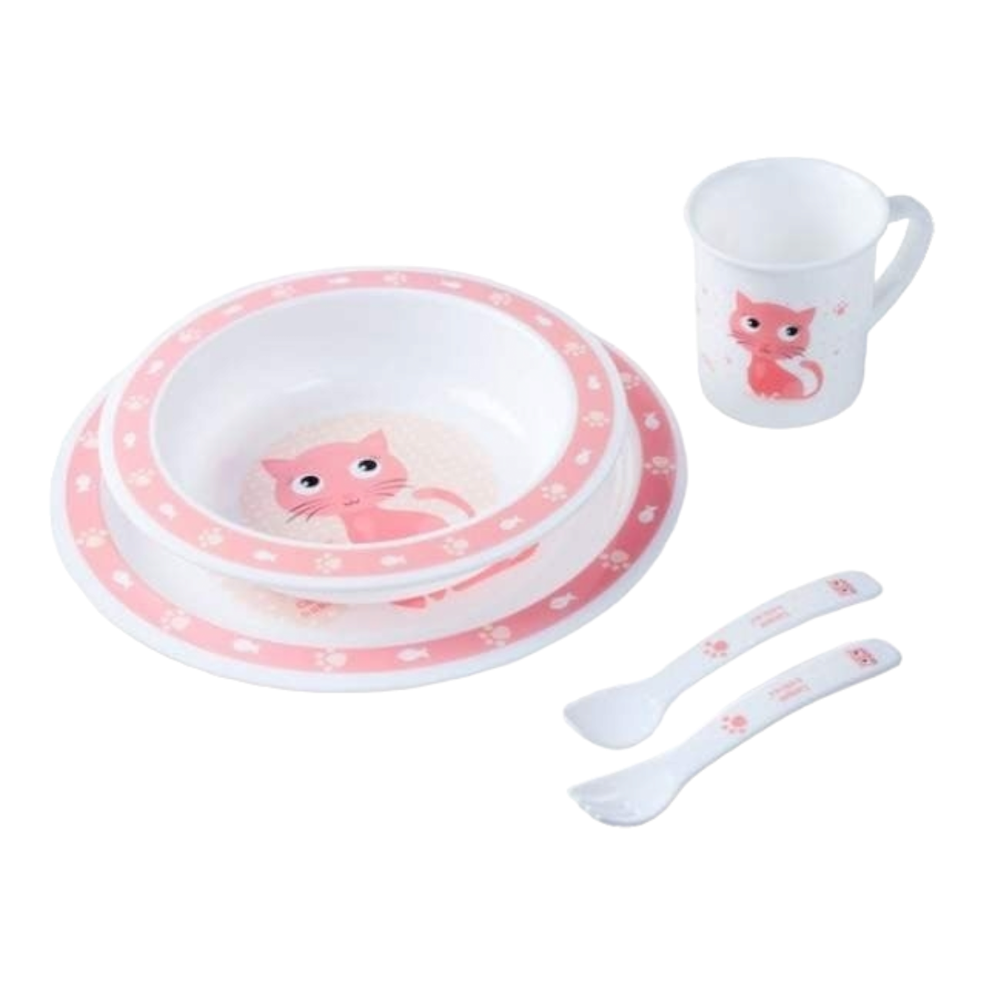 CANPOL Set za hranjenje beba Maca, Roze