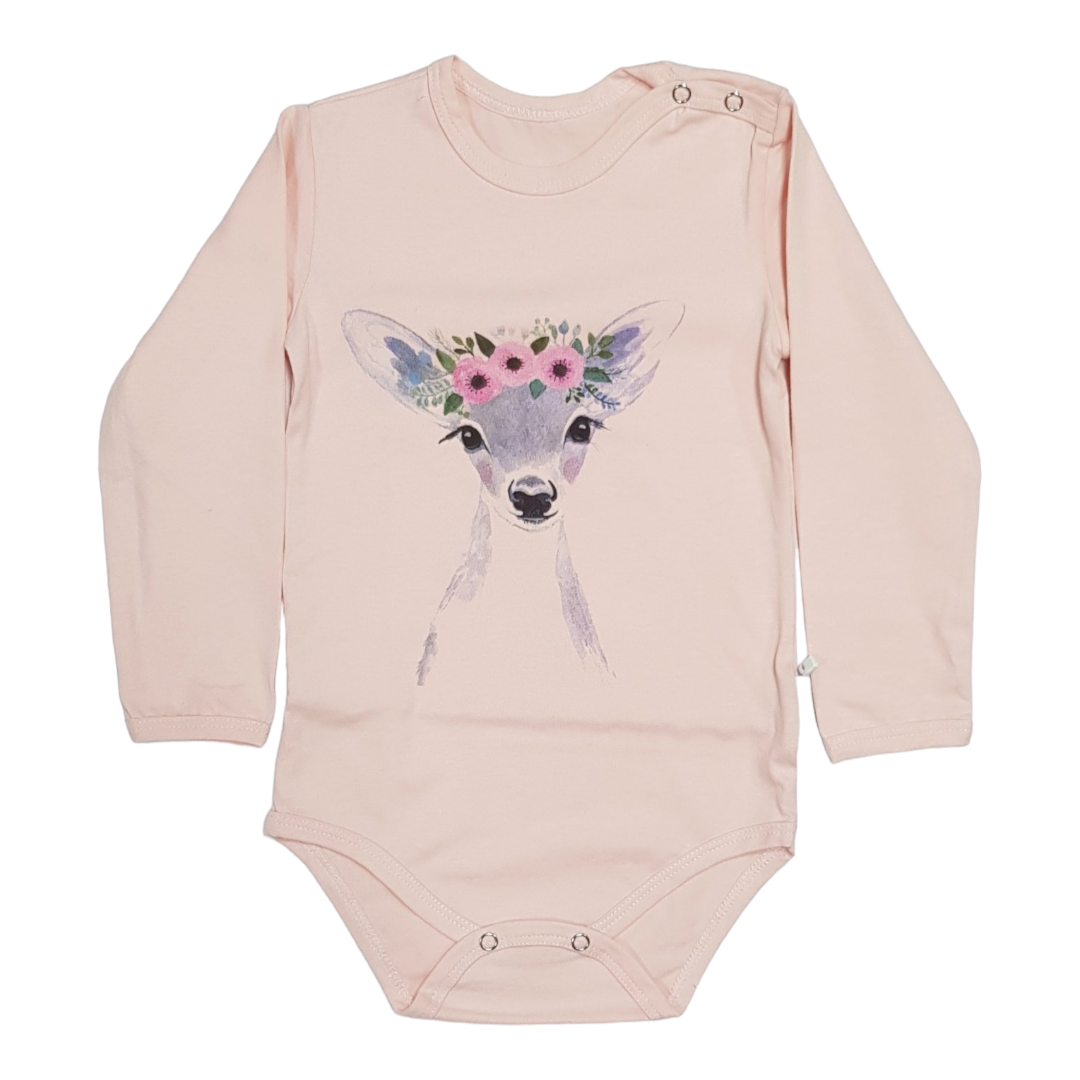 BUNNY BOO Bodi za bebe dugih rukava Lane, Roze
