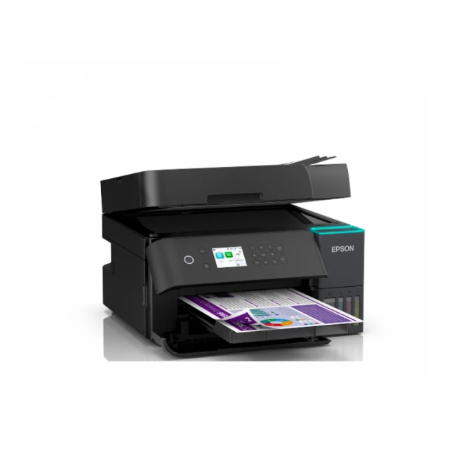 Printer EPSON EcoTank L6390 print/scan/copy/fax Rez.4.800 x 1.200 dpi. 35str/min Monokrom.23str/min Colour. ADF.Duplex.USB, LAN.WiFi. tinte br.101