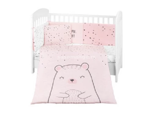 VRABAC Posteljina sa ogradicom Bear with Me KKB60117, 6 komada, Roze