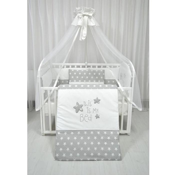 VRABAC Posteljina za krevetac This is my bed 900038, Sivo- bela