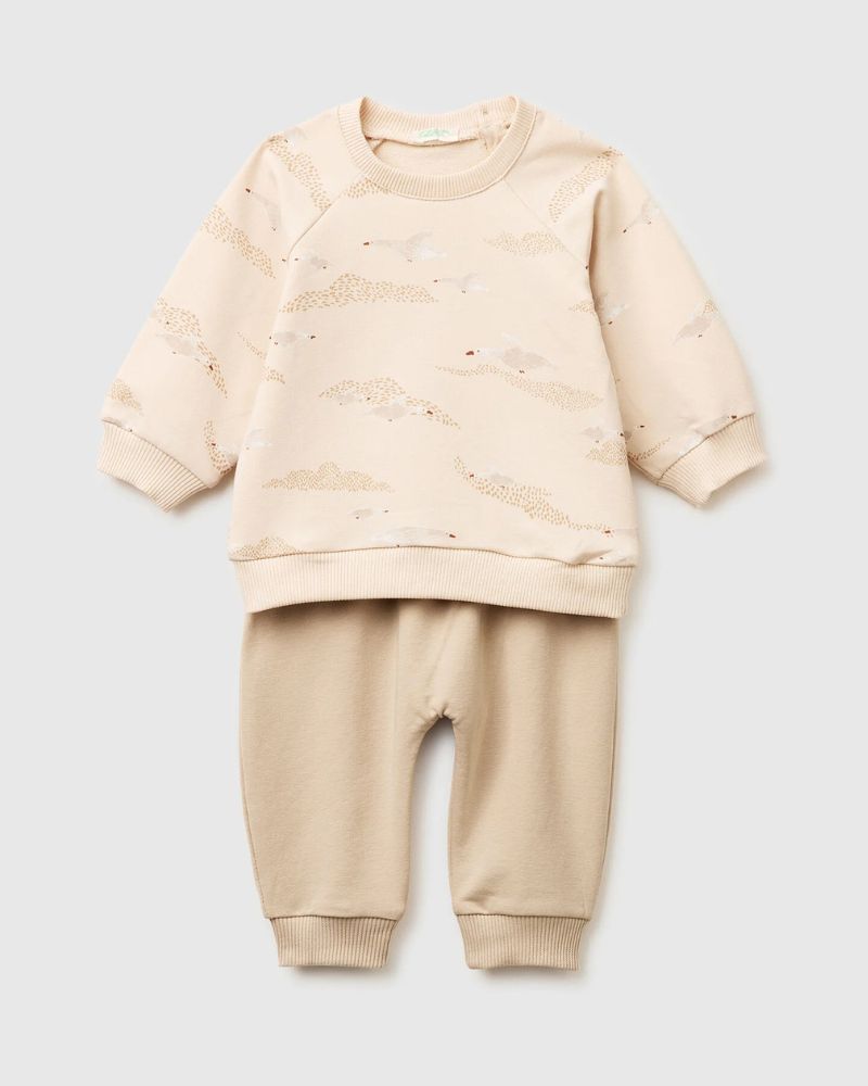 Benetton Komplet za bebe 3IEDAK01OW-902-82, Krem