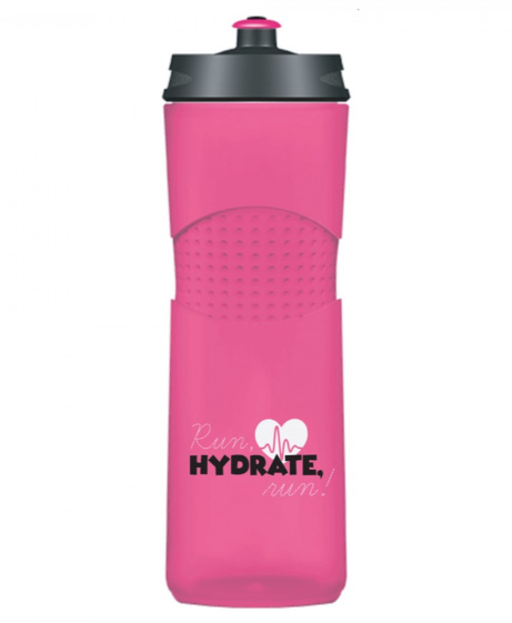 Proteini.Si Bidon "Run, Hydrate, Run", 650ml, Roze