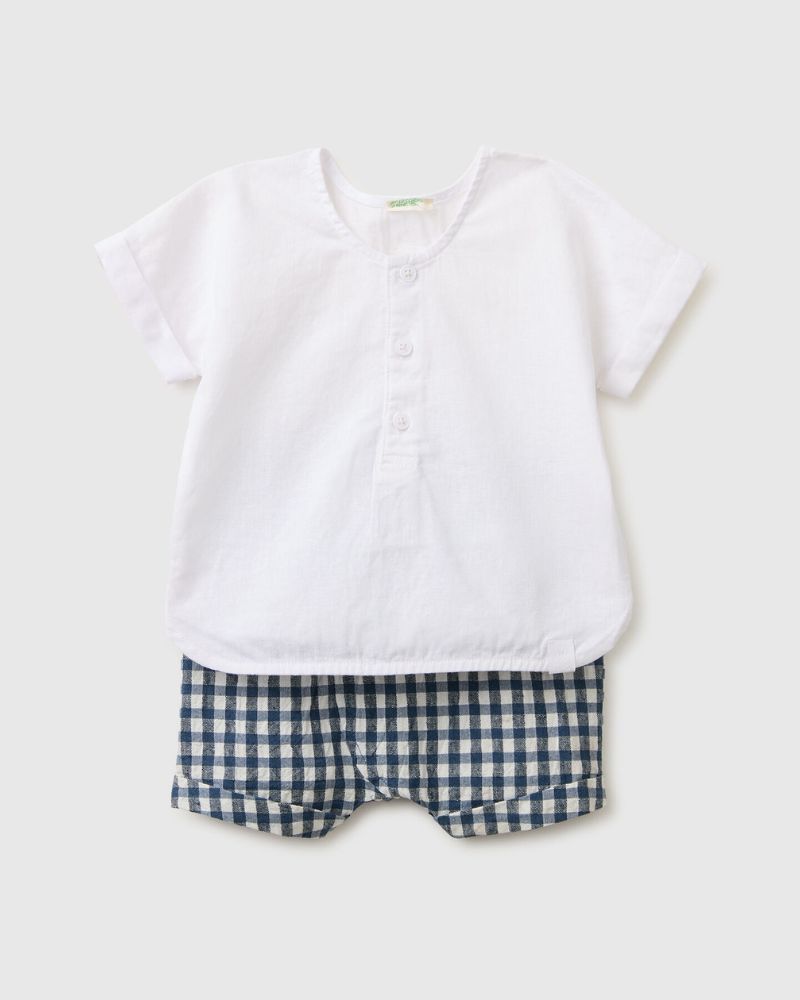 Benetton Komplet za bebe 4T06AK003W-901-74, Krem
