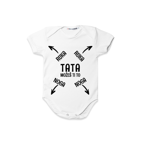 Bodi za bebe Tata možeš ti to cs3920, Beli