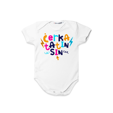 Bodi za bebe Ćerka tatin sin cs3943, Beli