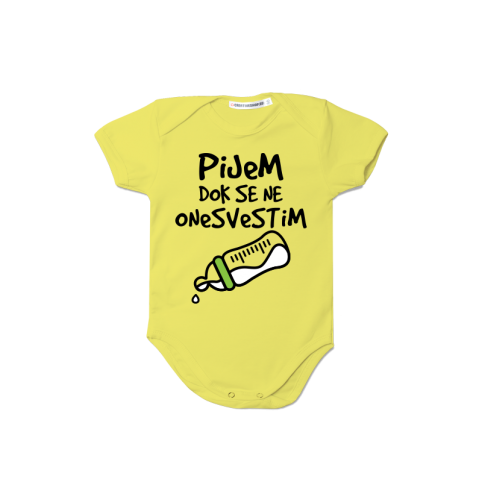 Bodi za bebe Pijem dok se ne onesvestim cs3182, Žuti