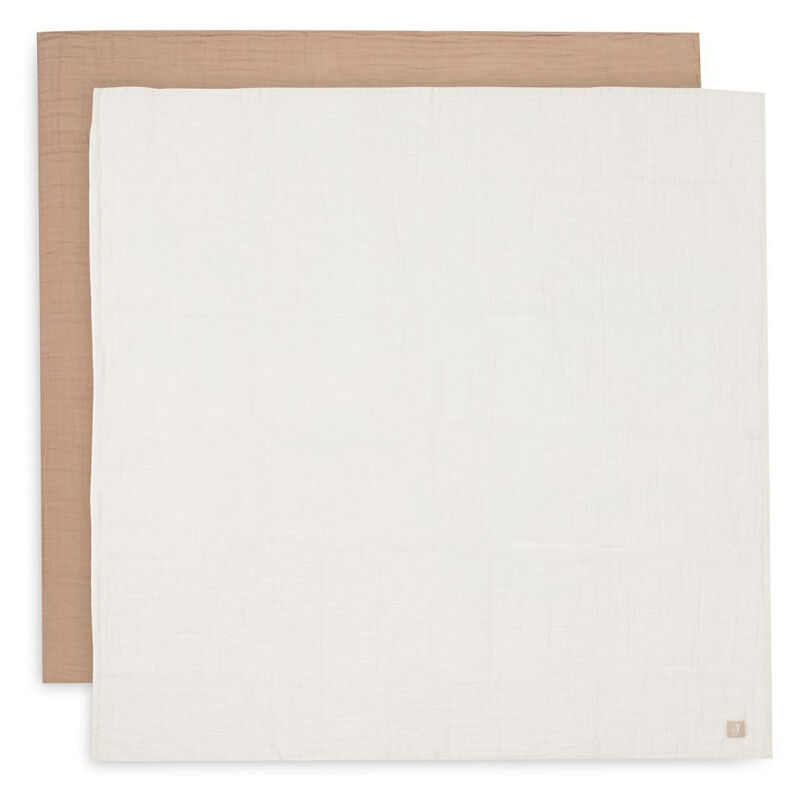 Jollein Muslin prekrivač, 115x115cm, 2 komada, Braon i beli