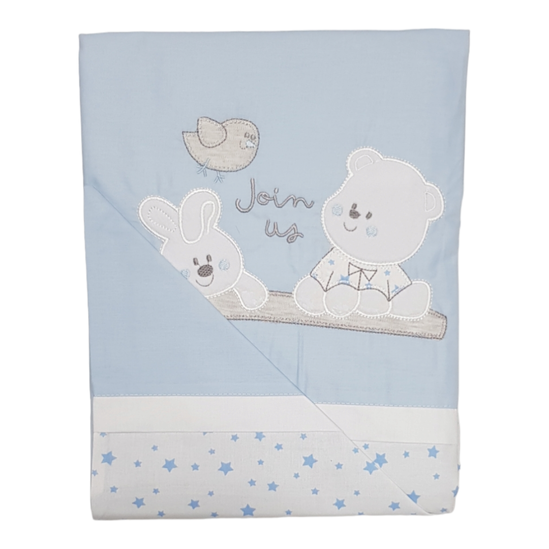 MONTEKS Posteljina za bebe, 160x110 cm, Plava