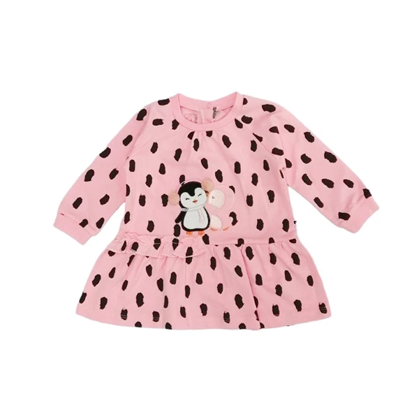 VRABAC Haljina za bebe sa motivom pingvina 7174, Roze