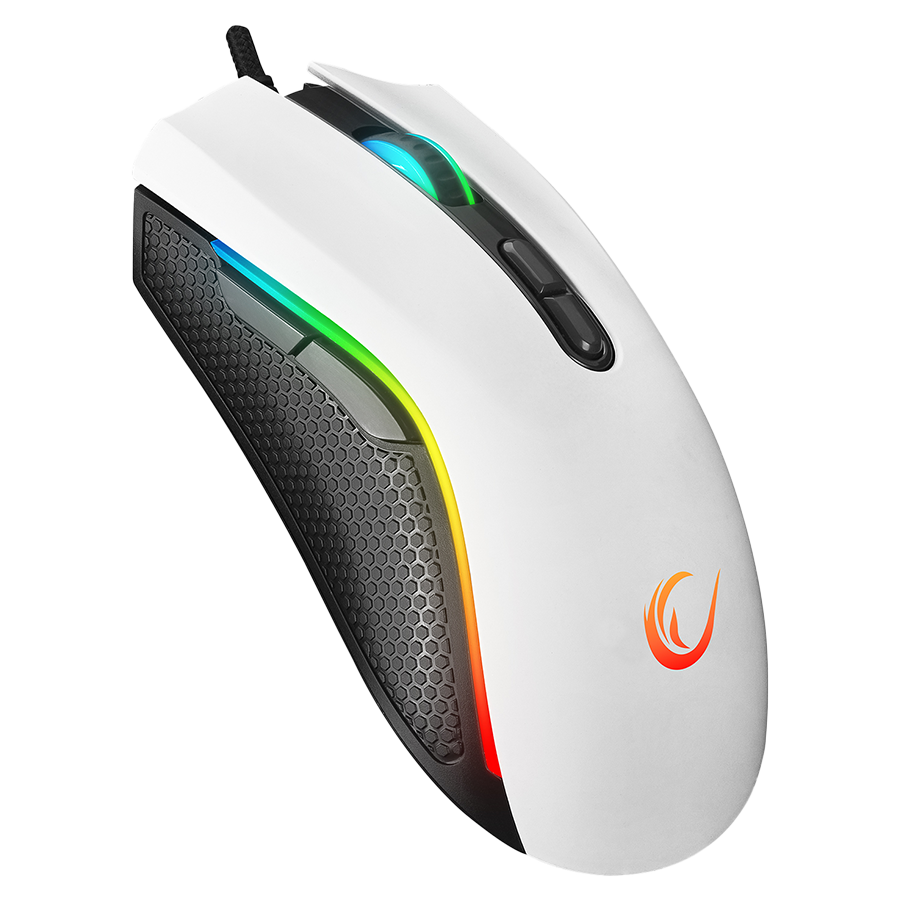 Miš gaming RAMPAGE RAMPAGE SMX-R44 V2 Macrol White 12800 DPI RGB LED 80 Million Huano Switch Gaming Player Mouse, 41492