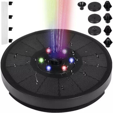 Gardlov LED solarna vrtna fontana, 16x4cm, Crna