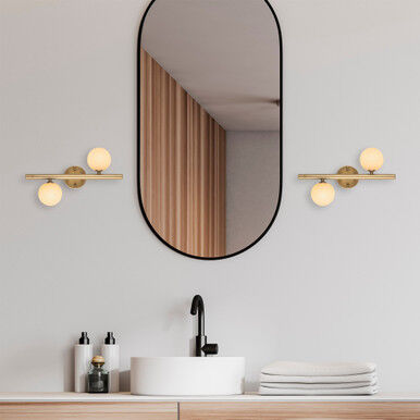 Opviq Zidna lampa Domino, 40x12x26cm, 10W, Zlatna boja