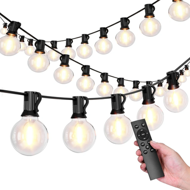 Bauerkraft Vrtna LED rasvjeta s girlandoms, 25 žarulja, 9W, 15m, Crna