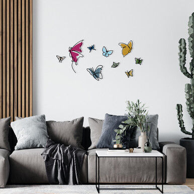 Wallity Ukrasni zidni dodatak, Leptiri, 142x65.5cm , Šareni