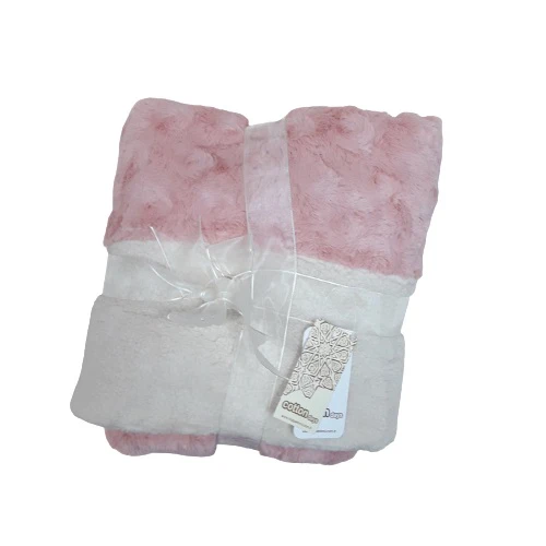 Prekrivač za bebe 6339, Roze-beli