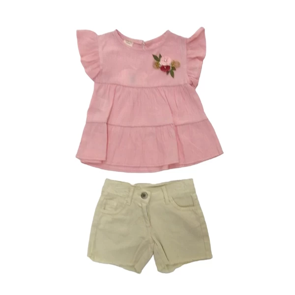 Komplet za bebe 9827, Roze-krem