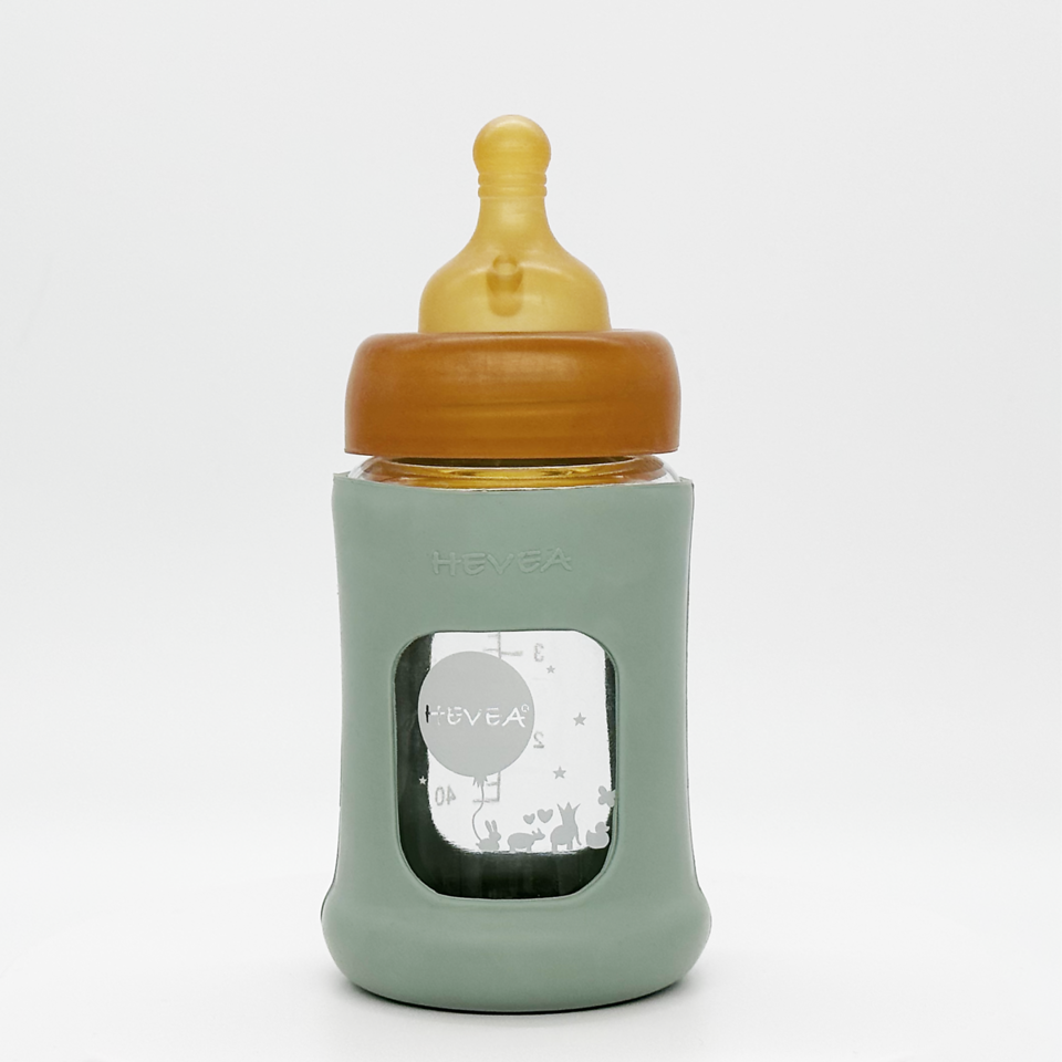 Hevea Flašica sa širokim otvorom i zaštitnim rukavom, 1 komad, 150ml/5oz, Plava