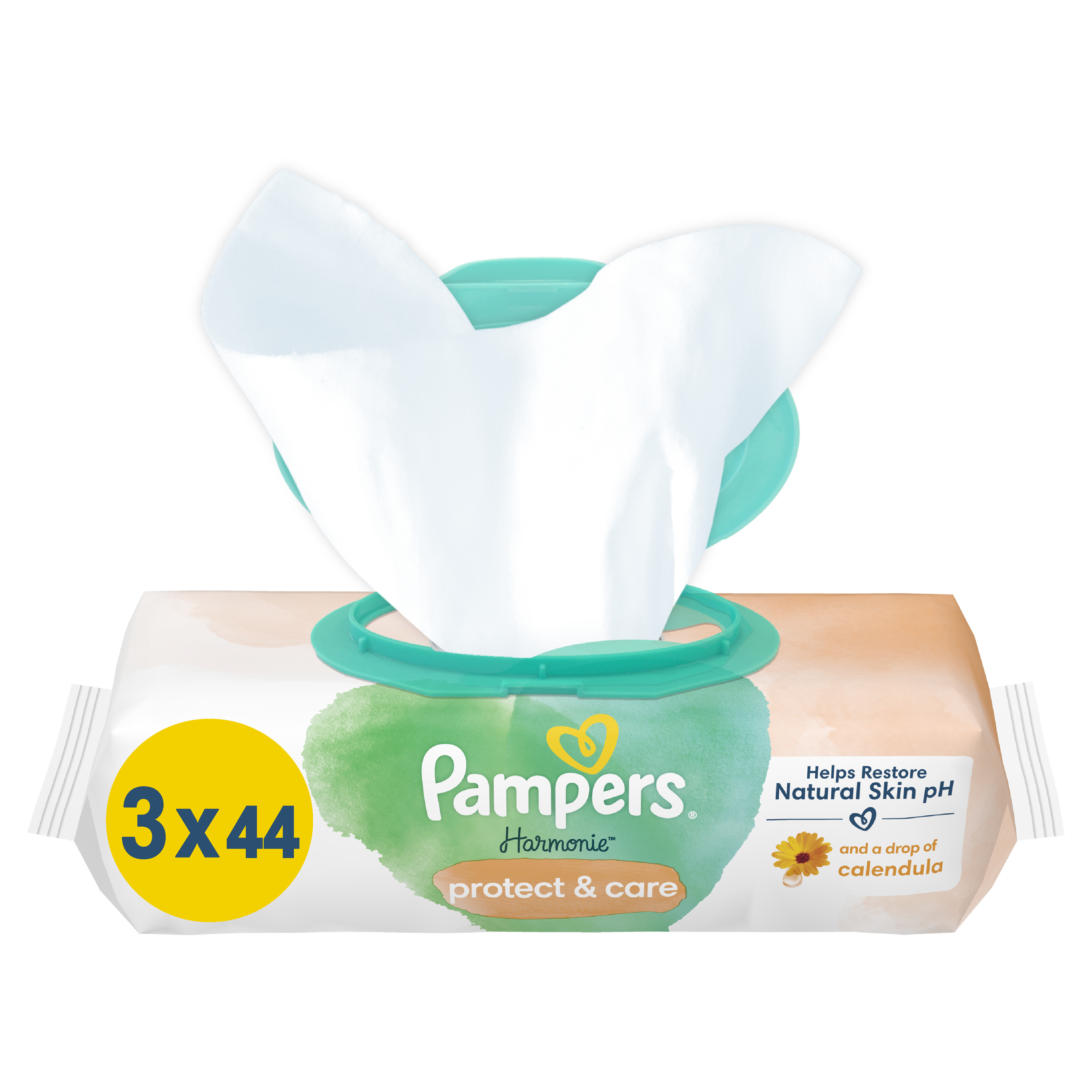 Pampers Vlažne maramice Harmonie neven, 3 X 44 komada