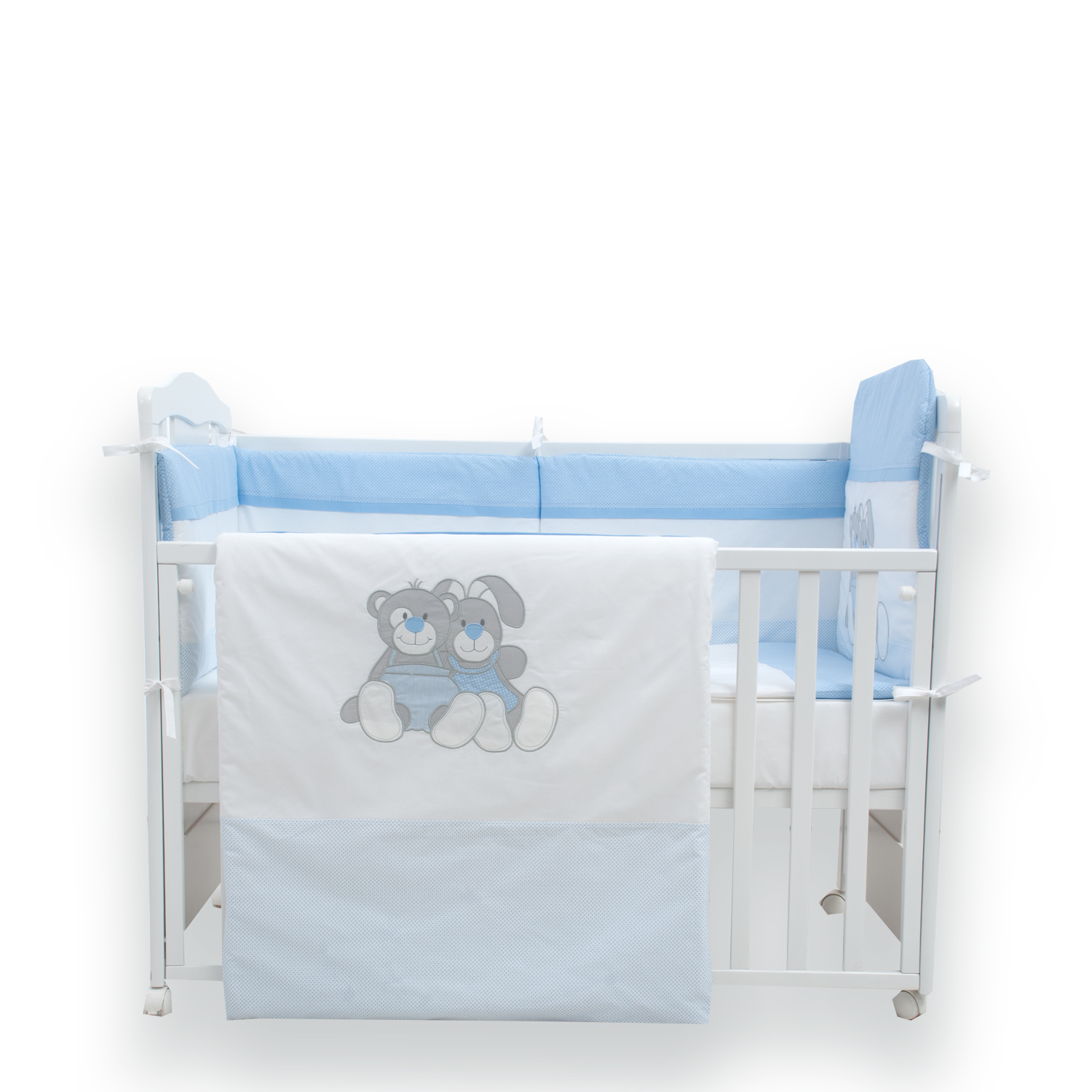 FIM BABY Posteljina za bebe Meda i Zeka plava