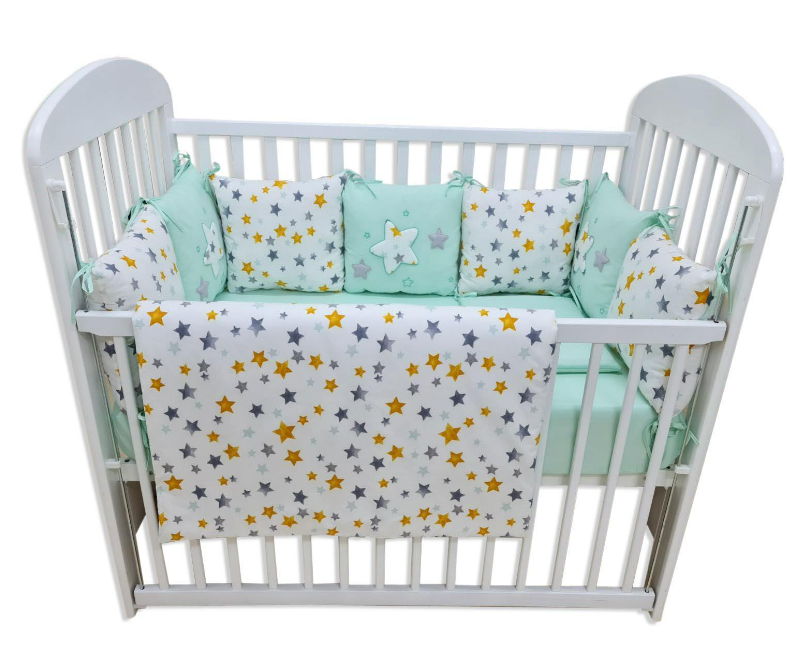 FIM BABY Posteljina za bebe sa jastucima menta