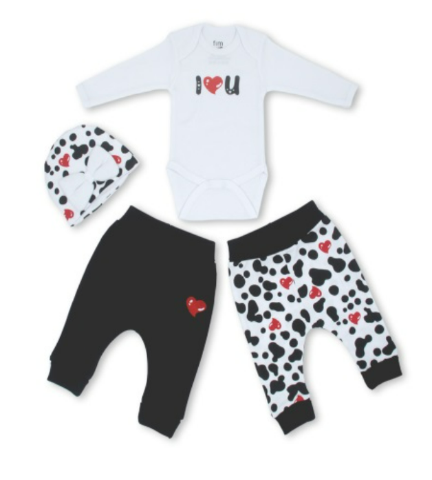 FIM BABY Bebi set 4/1 I Love You crni