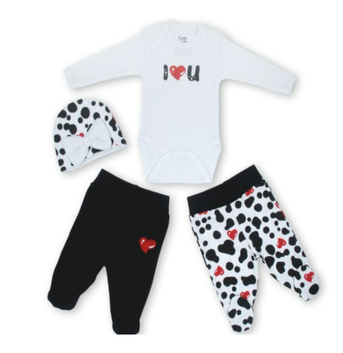 FIM BABY Bebi set sa papama 4/1 I Love You crni