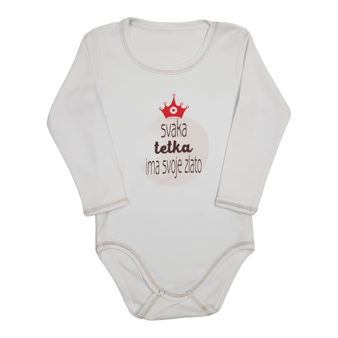 Bebi San Bodi za bebe, Dug rukav, Beli