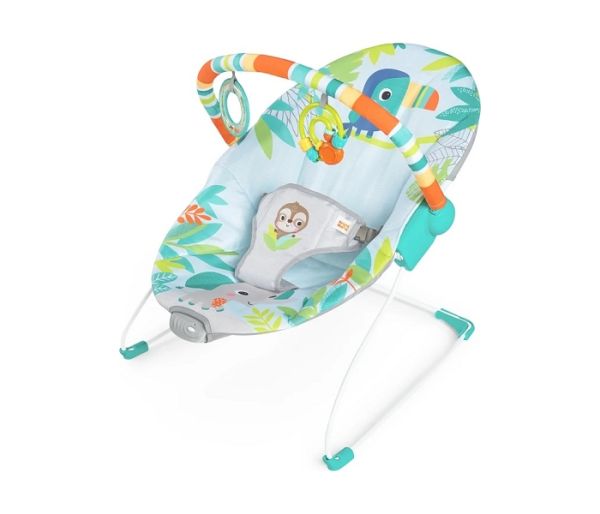 Kids II Ležaljka za bebe sa vibracijom Rain Forest Vibes 12227, Šarena