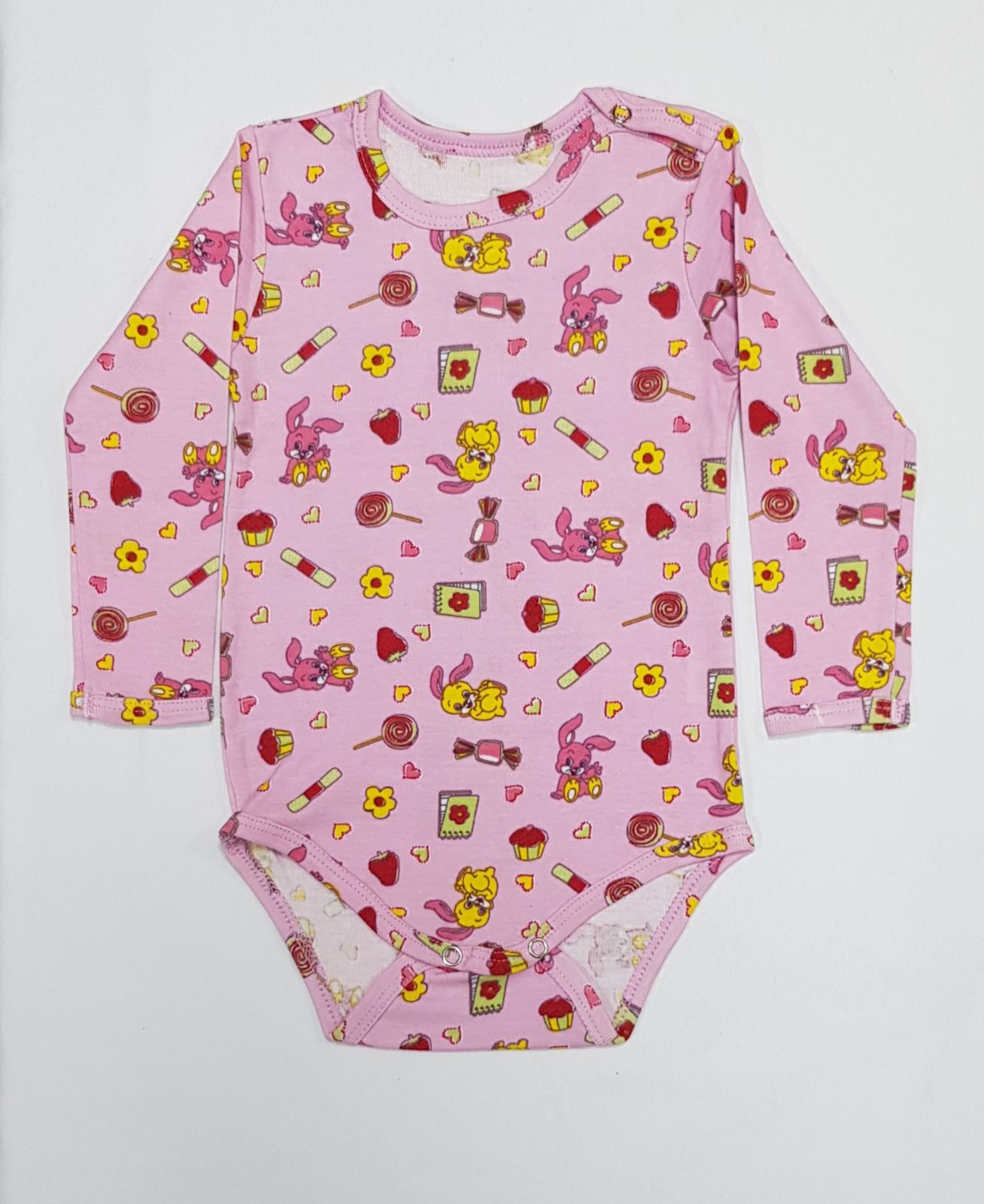 Bunny Boo Bodi dugih rukava za bebe, Roze