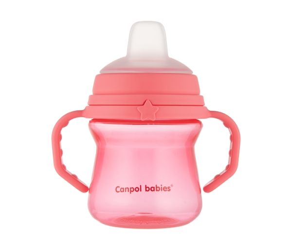 CANPOL BABIES Šolja sa silikonskim kljunom (56/614) roze
