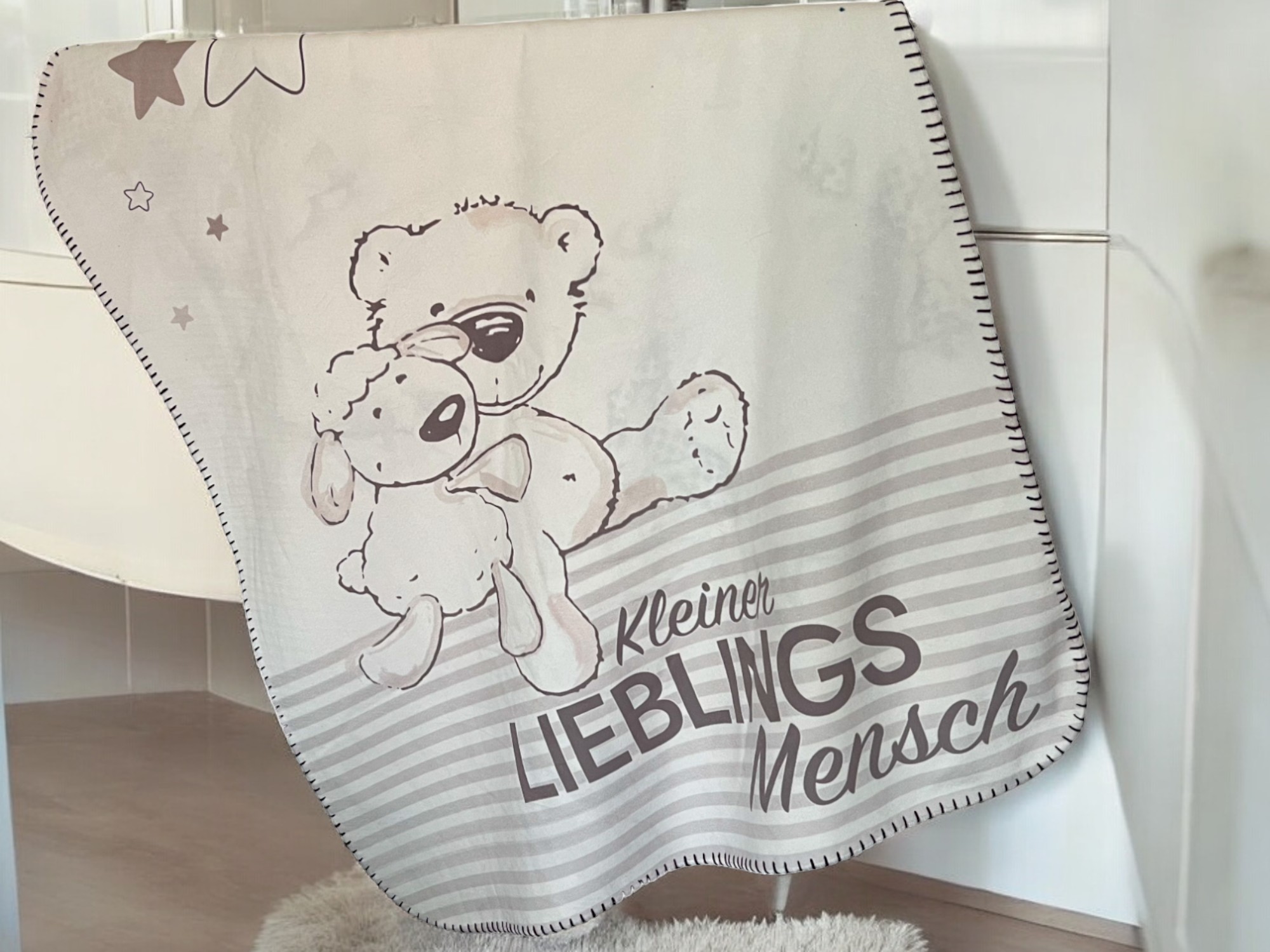Ćebence za bebe sa dva lica, 75x100cm, Bež