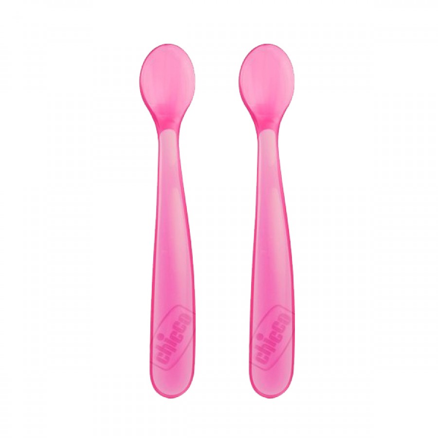 Chicco kašika silikonska roze 6m+ 2