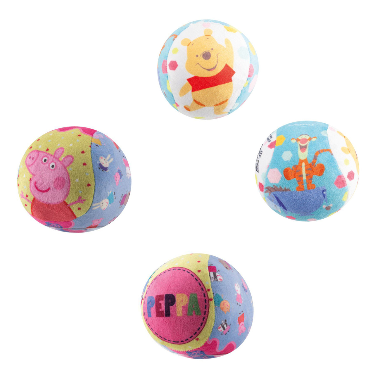 Disney Lopta pliš  Winnie/Peppa 10cm