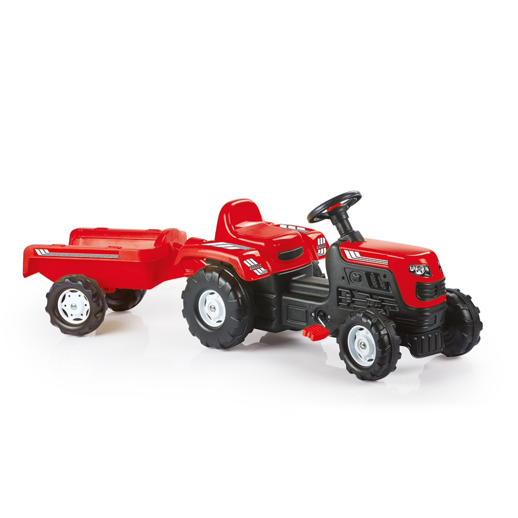 Dolu Traktor sa Prikolicom 144x52x45cm Crveni, Crvena