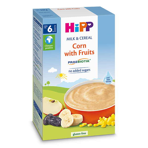 HIPP Instant kaša mleko i žitarice, Kukuruz sa voćem 6M+, 250g