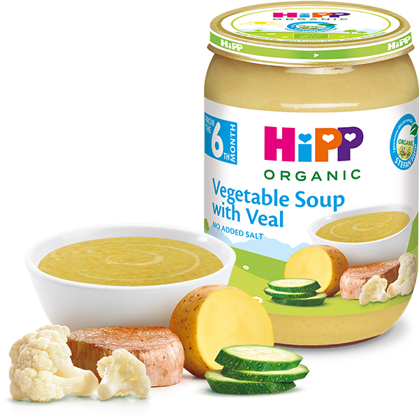 HIPP Organic Kašica za bebe, Supa od povrća sa teletinom 6M+, 190g