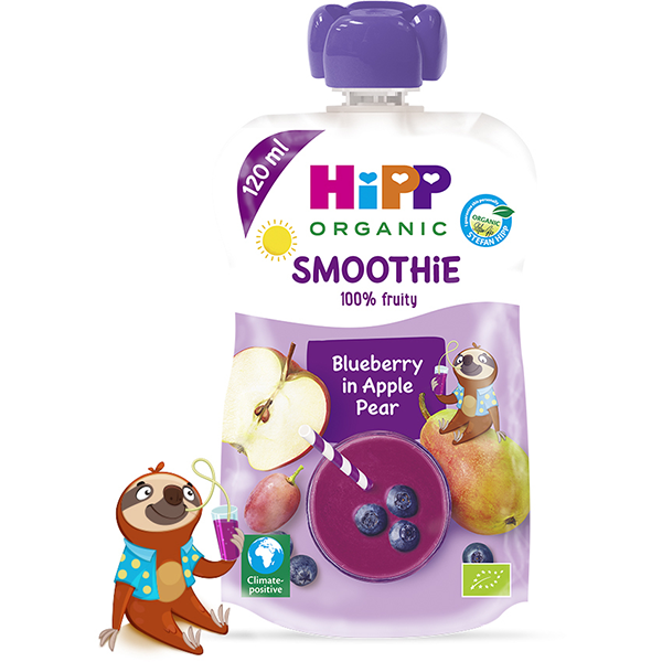 Hipp BIO voćni Smoothie napitak Borovnica, jabuka i kruška 120ml
