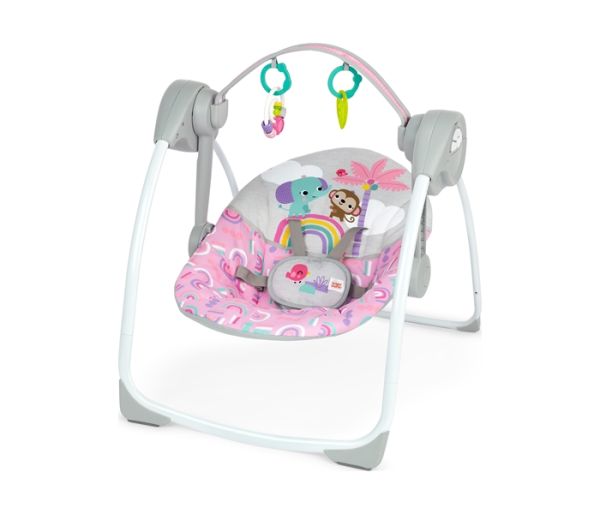 Kids II Ljuljaška za bebe Pink Paradise, 0-9 meseci, Roze