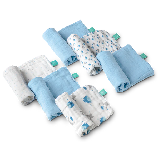 KOALA BABYCARE Set muslinskih pelena za bebe 30x30 6/1 plavi