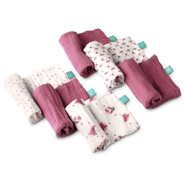 KOALA BABYCARE Set muslinskih pelena za bebe 30x30 6/1 roze
