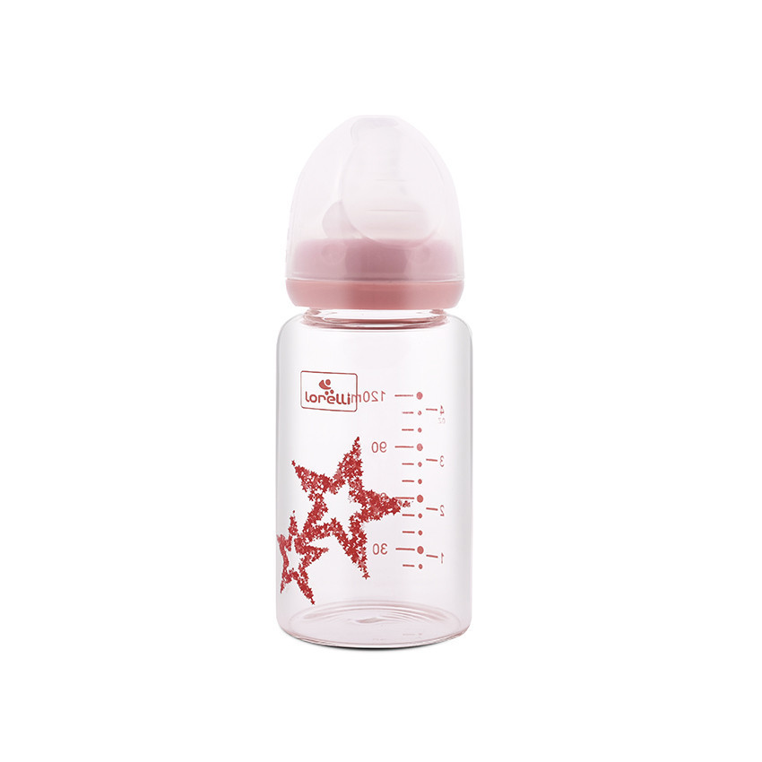 Lorelli Bertoni staklena flašica sa anti-colic dodatkom 120 ml - Blush Pink