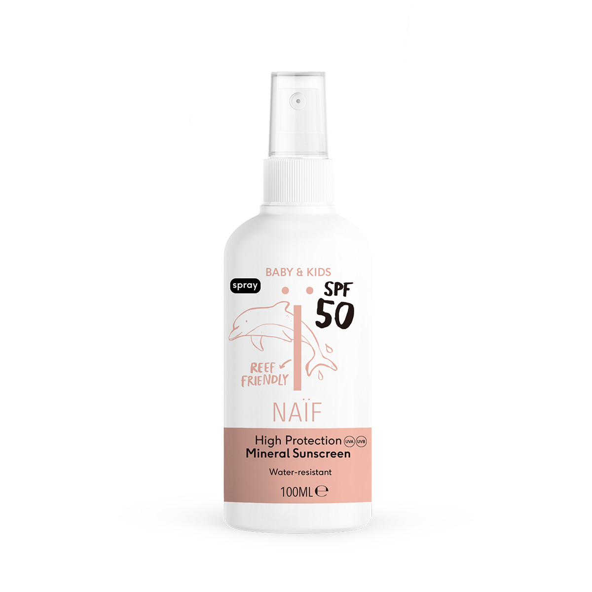 NAIF Zaštitni sprej za sunčanje za bebe i decu SPF50 SB005O, 100ml