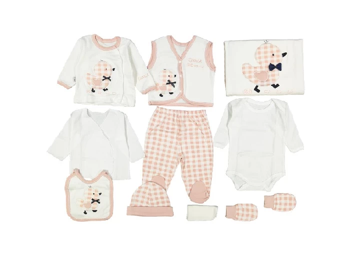 Set za bebe 220341, 10 delova, Bež-beli