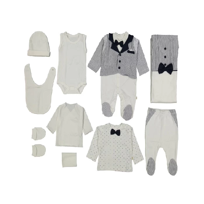 Set za bebe 243845, 10 delova, Sivo-beli